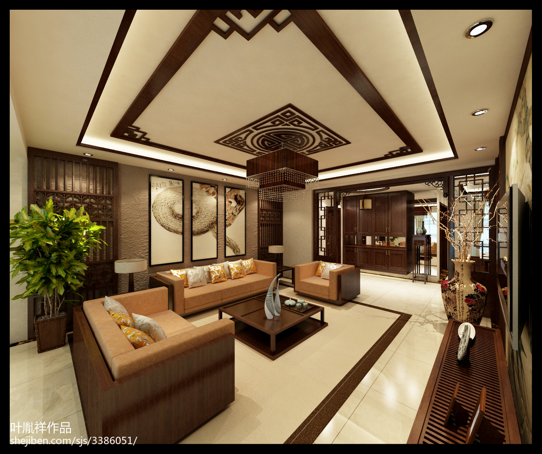 中式套房_1728557 &ndash; 設(shè)計本裝修效果圖