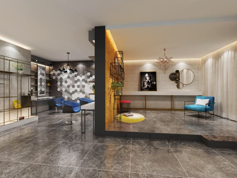 顧客體驗區(qū)-成都理發(fā)店裝修設計